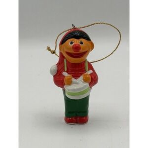 Sesame Street Ernie Christmas Ornament Hand Painted Taiwan 3in Vintage